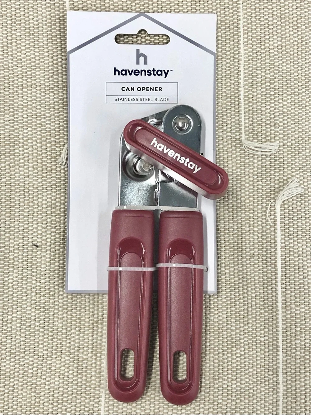 🥑$7🥑 NEW HAVENSTAY Can Opener Big Knob Stainless Steel Blade Red
